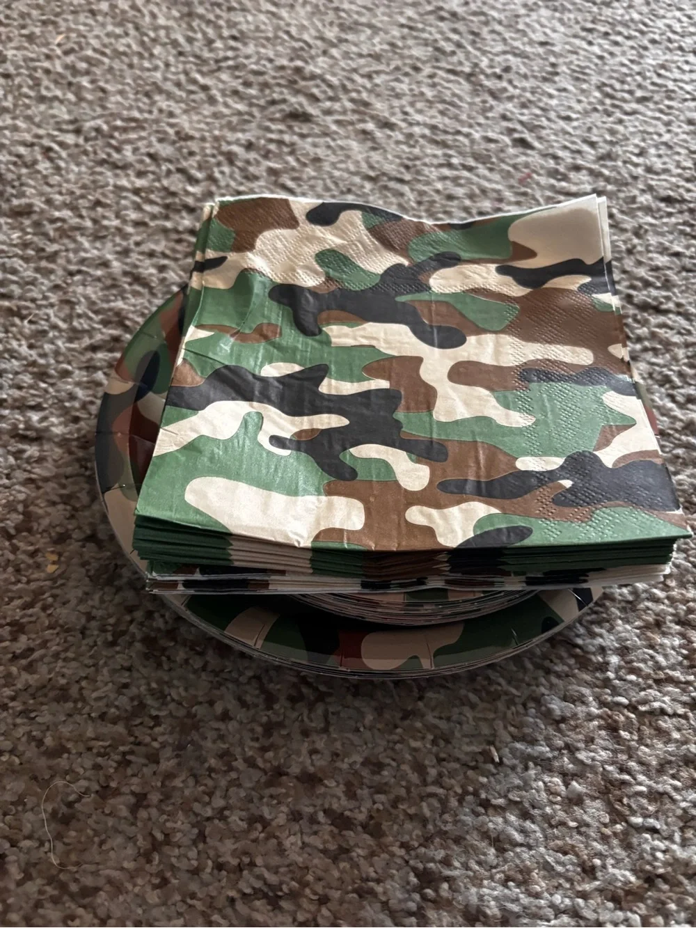 Camo Party Paper Suppliy - Green, Brown, Black, Tan